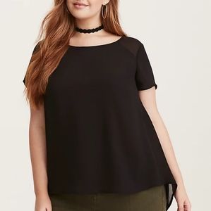 Torrid GEORGETTE SPLIT BACK TOP